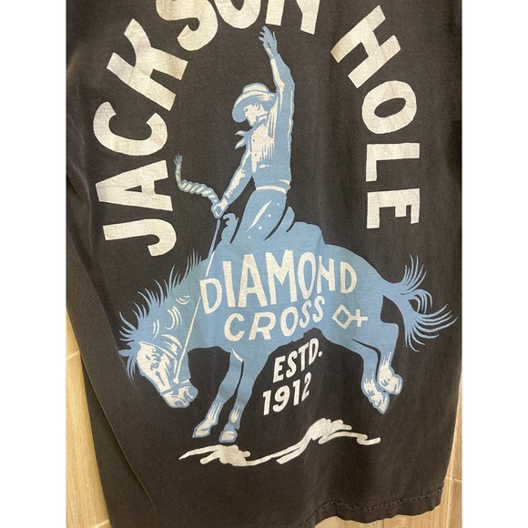 Jackson Hole Diamond Cross Ranch T Shirt Cowboy Graphic Tee - Picture 8 of 8